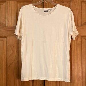 NWOT Vintage 80s 90s American Weekend Top Blouse Short Sleeve Cream Size M
